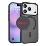 iPhone 18 Pro / iPhone 17 Pro backcover hoesje - Magnetic Case met MagSafe Ondersteuning - Schokbestendig PC + TPU - Camera Bescherming - Zwart