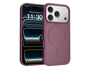 Casety iPhone 18 Pro / iPhone 17 Pro hoesje - slanke backcover met MagSafe ondersteuning - Burgundy