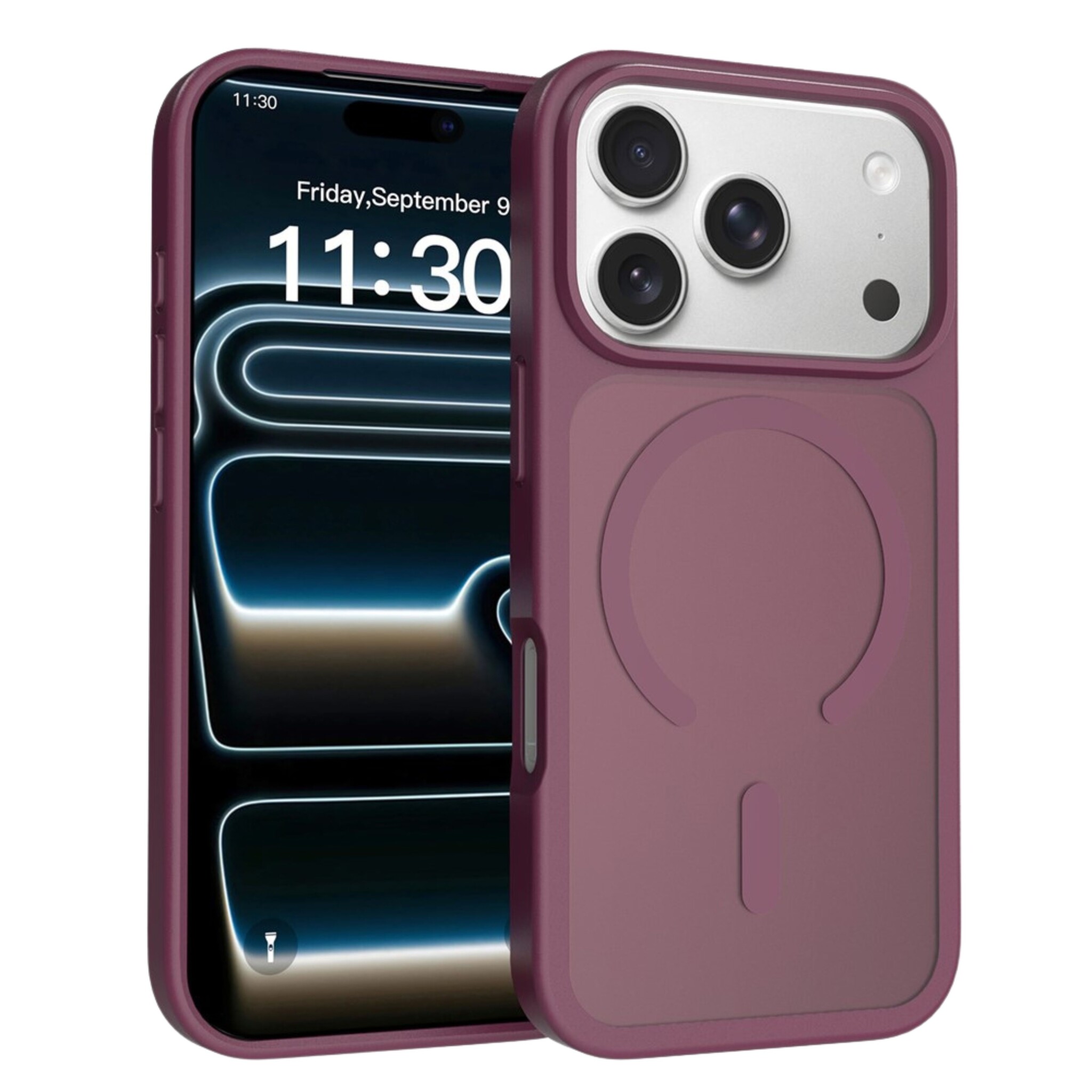 iPhone 18 Pro / iPhone 17 Pro backcover hoesje - Magnetic Case met MagSafe Ondersteuning - Schokbestendig PC + TPU - Camera Bescherming - Burgundy