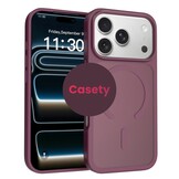 iPhone 18 Pro / iPhone 17 Pro backcover hoesje - Magnetic Case met MagSafe Ondersteuning - Schokbestendig PC + TPU - Camera Bescherming - Burgundy