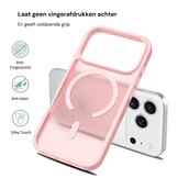 iPhone 18 Pro / iPhone 17 Pro backcover hoesje - Magnetic Case met MagSafe Ondersteuning - Schokbestendig PC + TPU - Camera Bescherming - Lichtroze