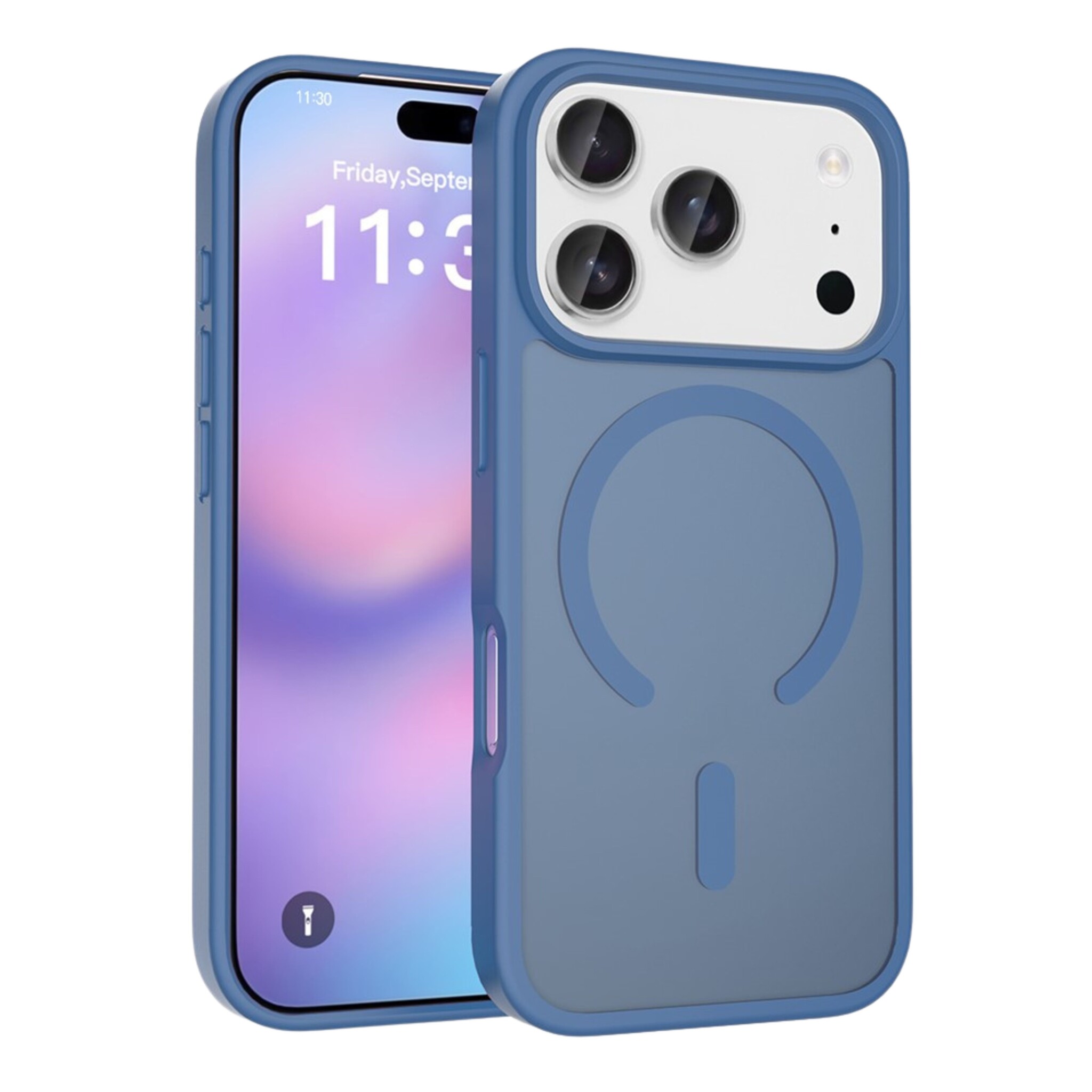 iPhone 18 Pro / iPhone 17 Pro backcover hoesje - Magnetic Case met MagSafe Ondersteuning - Schokbestendig PC + TPU - Camera Bescherming - Blauw