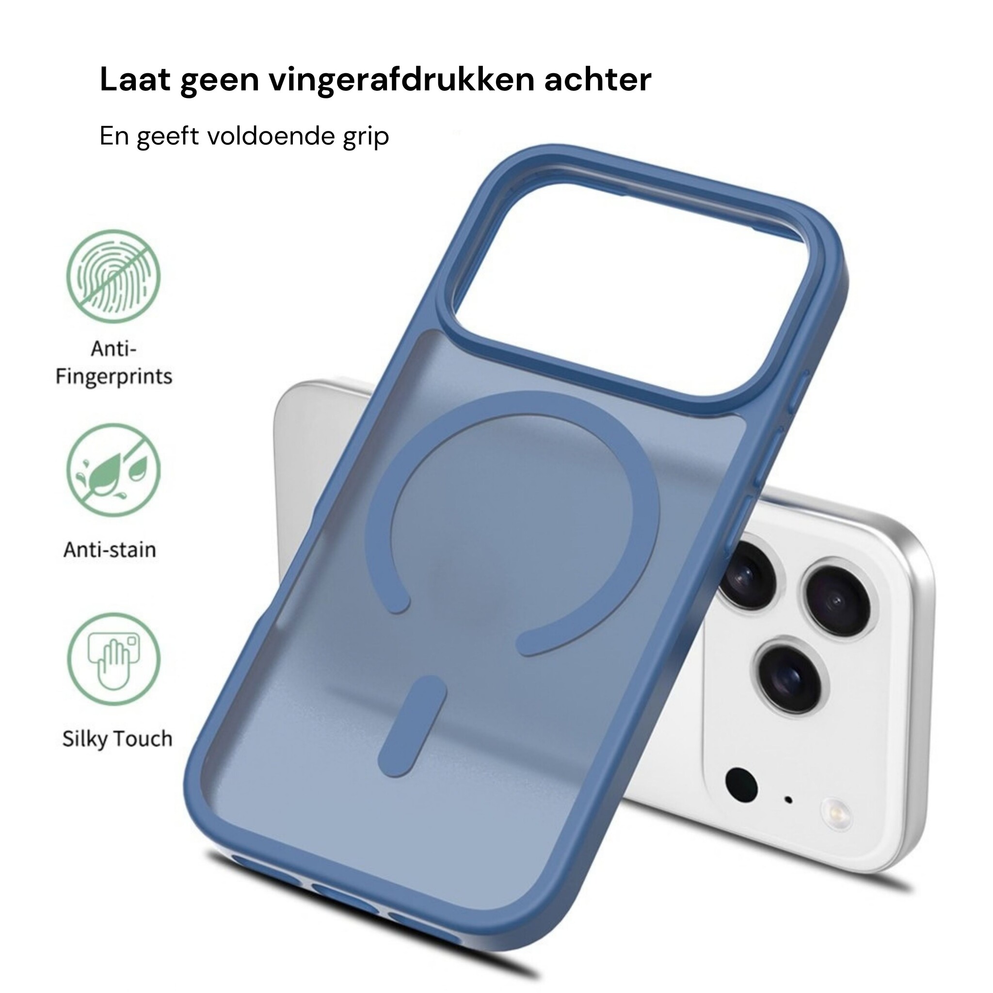 iPhone 18 Pro / iPhone 17 Pro backcover hoesje - Magnetic Case met MagSafe Ondersteuning - Schokbestendig PC + TPU - Camera Bescherming - Blauw