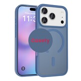iPhone 18 Pro / iPhone 17 Pro backcover hoesje - Magnetic Case met MagSafe Ondersteuning - Schokbestendig PC + TPU - Camera Bescherming - Blauw