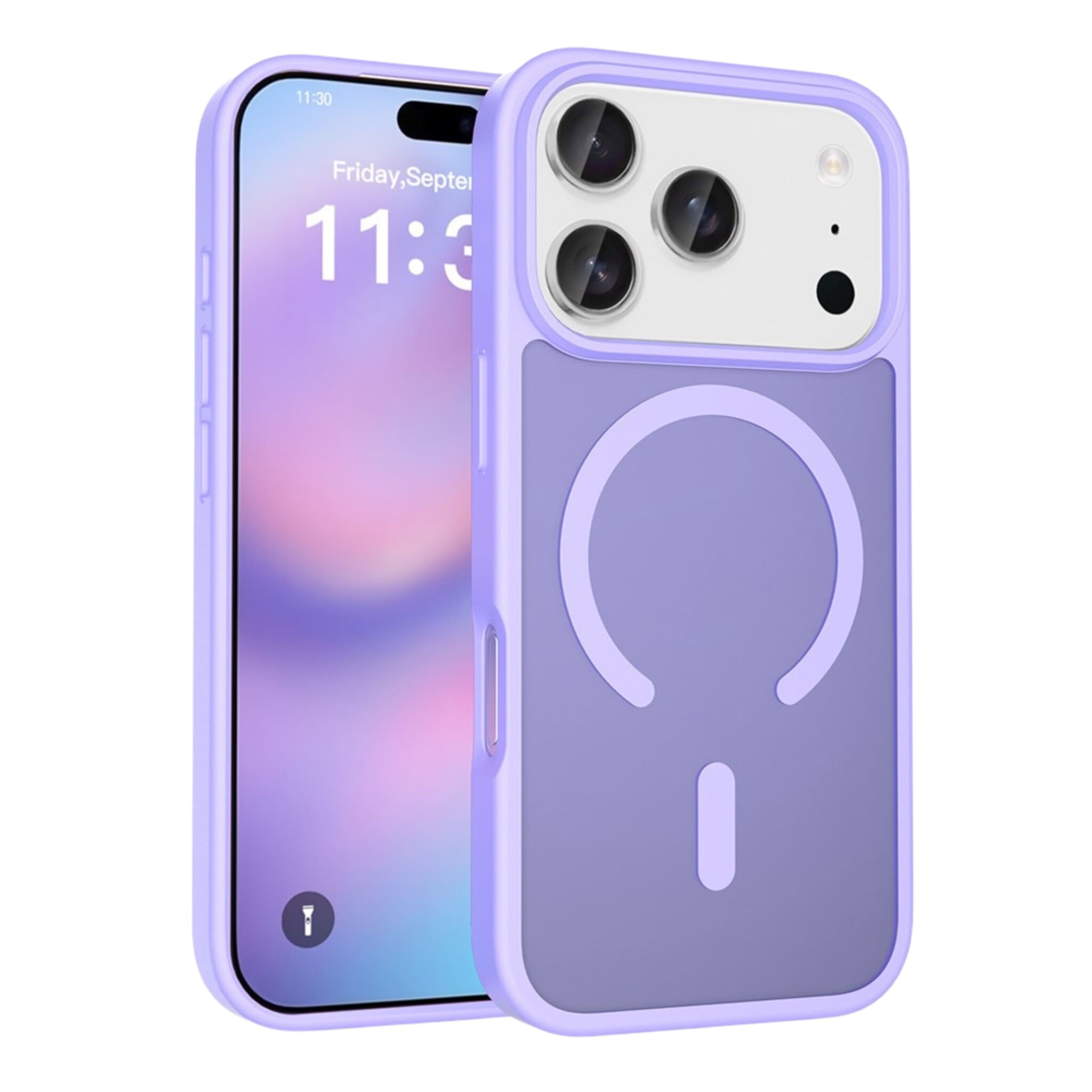 iPhone 18 Pro / iPhone 17 Pro backcover hoesje - Magnetic Case met MagSafe Ondersteuning - Schokbestendig PC + TPU - Camera Bescherming - Lila