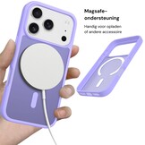 iPhone 18 Pro / iPhone 17 Pro backcover hoesje - Magnetic Case met MagSafe Ondersteuning - Schokbestendig PC + TPU - Camera Bescherming - Lila