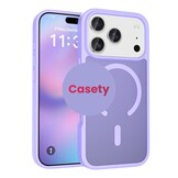 iPhone 18 Pro / iPhone 17 Pro backcover hoesje - Magnetic Case met MagSafe Ondersteuning - Schokbestendig PC + TPU - Camera Bescherming - Lila