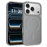 iPhone 18 Pro / iPhone 17 Pro backcover hoesje - Magnetic Case met MagSafe Ondersteuning - Schokbestendig PC + TPU - Camera Bescherming - Grijs