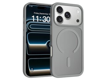 Casety iPhone 18 Pro / iPhone 17 Pro hoesje - slanke backcover met MagSafe ondersteuning - Grijs