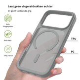 iPhone 18 Pro / iPhone 17 Pro backcover hoesje - Magnetic Case met MagSafe Ondersteuning - Schokbestendig PC + TPU - Camera Bescherming - Grijs