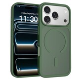 iPhone 18 Pro / iPhone 17 Pro backcover hoesje - Magnetic Case met MagSafe Ondersteuning - Schokbestendig PC + TPU - Camera Bescherming - Army Groen