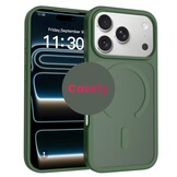 iPhone 18 Pro / iPhone 17 Pro backcover hoesje - Magnetic Case met MagSafe Ondersteuning - Schokbestendig PC + TPU - Camera Bescherming - Army Groen