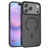 iPhone 18 Pro Max / iPhone 17 Pro Max backcover hoesje - Magnetic Case met MagSafe Ondersteuning - Schokbestendig PC + TPU - Camera Bescherming - Zwart