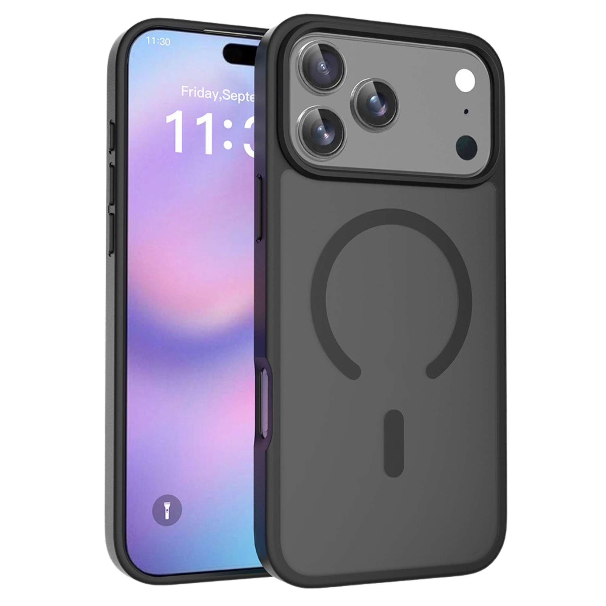 iPhone 18 Pro Max / iPhone 17 Pro Max backcover hoesje - Magnetic Case met MagSafe Ondersteuning - Schokbestendig PC + TPU - Camera Bescherming - Zwart