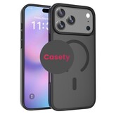 iPhone 18 Pro Max / iPhone 17 Pro Max backcover hoesje - Magnetic Case met MagSafe Ondersteuning - Schokbestendig PC + TPU - Camera Bescherming - Zwart