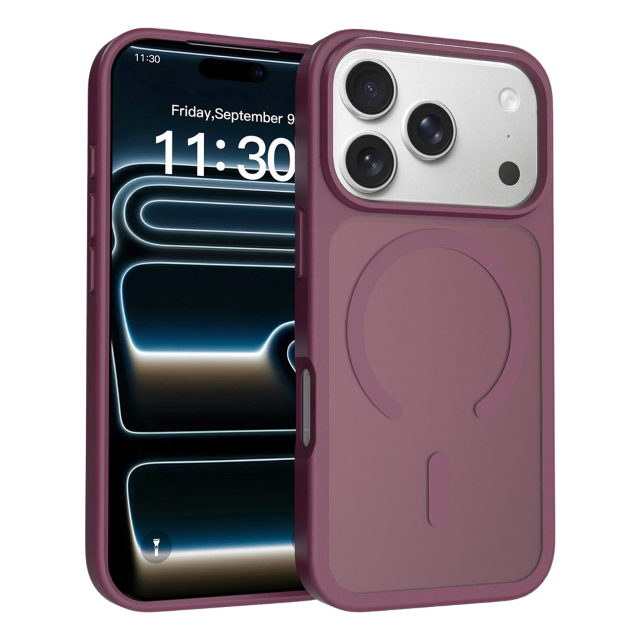 iPhone 18 Pro Max / iPhone 17 Pro Max backcover hoesje - Magnetic Case met MagSafe Ondersteuning - Schokbestendig PC + TPU - Camera Bescherming - Burgundy
