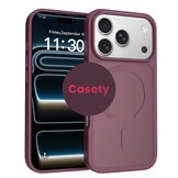 iPhone 18 Pro Max / iPhone 17 Pro Max backcover hoesje - Magnetic Case met MagSafe Ondersteuning - Schokbestendig PC + TPU - Camera Bescherming - Burgundy