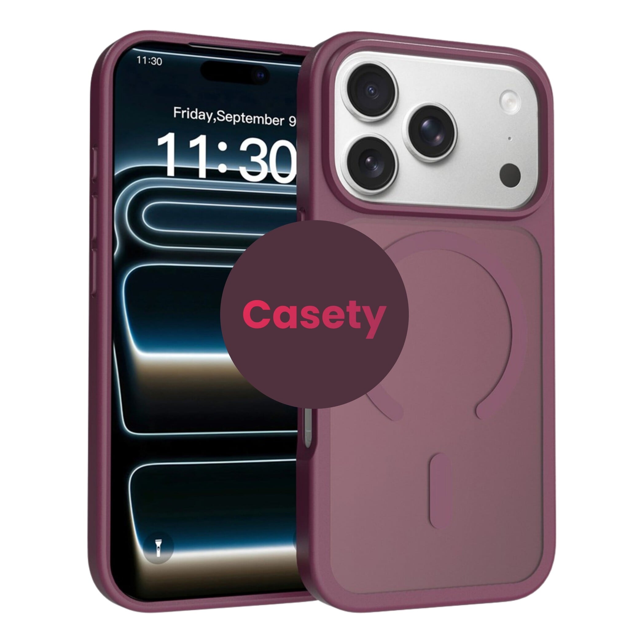iPhone 18 Pro Max / iPhone 17 Pro Max backcover hoesje - Magnetic Case met MagSafe Ondersteuning - Schokbestendig PC + TPU - Camera Bescherming - Burgundy