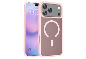 Casety iPhone 18 Pro Max / iPhone 17 Pro Max hoesje - slanke backcover met MagSafe ondersteuning - Lichtroze