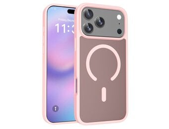 Casety iPhone 18 Pro Max / iPhone 17 Pro Max hoesje - slanke backcover met MagSafe ondersteuning - Lichtroze