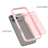 iPhone 18 Pro Max / iPhone 17 Pro Max backcover hoesje - Magnetic Case met MagSafe Ondersteuning - Schokbestendig PC + TPU - Camera Bescherming - Lichtroze
