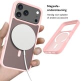 iPhone 18 Pro Max / iPhone 17 Pro Max backcover hoesje - Magnetic Case met MagSafe Ondersteuning - Schokbestendig PC + TPU - Camera Bescherming - Lichtroze