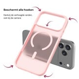 iPhone 18 Pro Max / iPhone 17 Pro Max backcover hoesje - Magnetic Case met MagSafe Ondersteuning - Schokbestendig PC + TPU - Camera Bescherming - Lichtroze