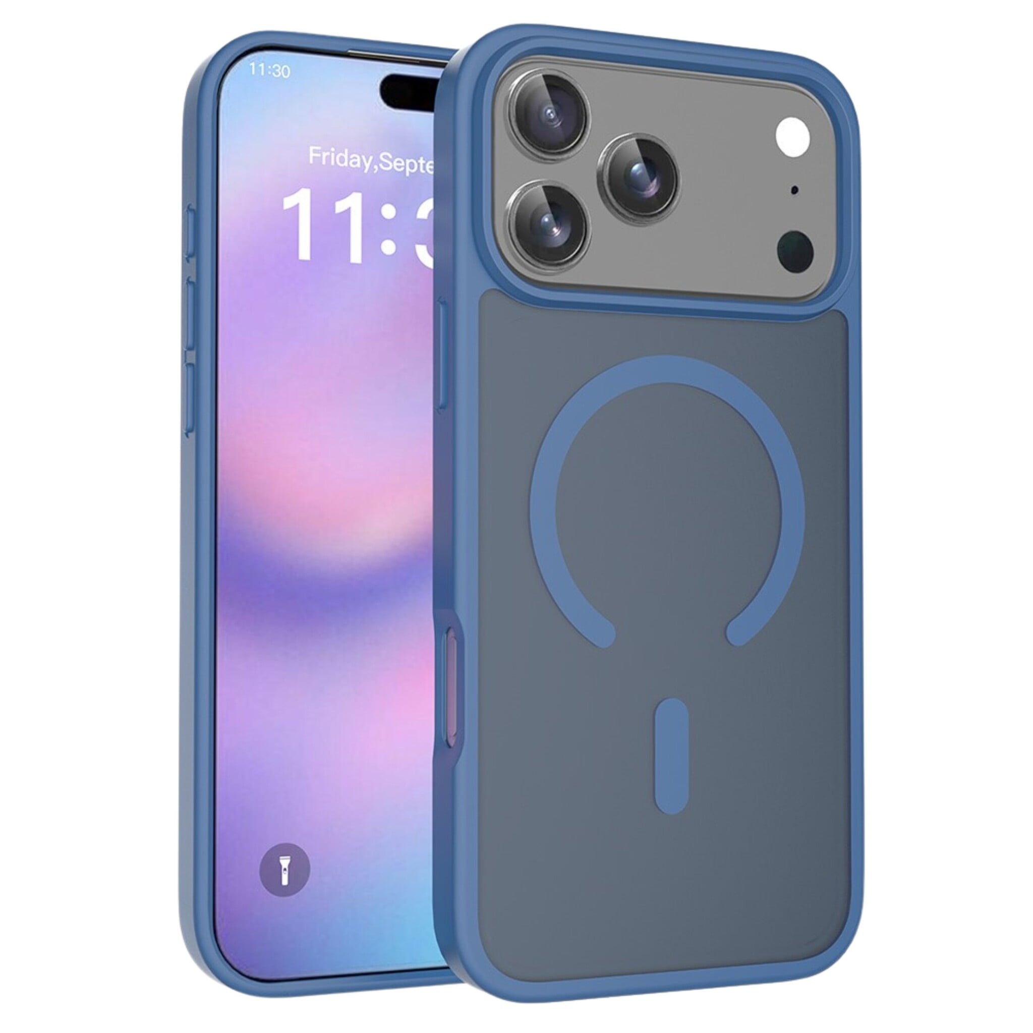 iPhone 18 Pro Max / iPhone 17 Pro Max backcover hoesje - Magnetic Case met MagSafe Ondersteuning - Schokbestendig PC + TPU - Camera Bescherming - Blauw