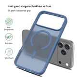 iPhone 18 Pro Max / iPhone 17 Pro Max backcover hoesje - Magnetic Case met MagSafe Ondersteuning - Schokbestendig PC + TPU - Camera Bescherming - Blauw