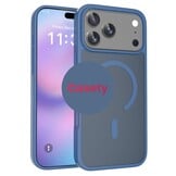 iPhone 18 Pro Max / iPhone 17 Pro Max backcover hoesje - Magnetic Case met MagSafe Ondersteuning - Schokbestendig PC + TPU - Camera Bescherming - Blauw