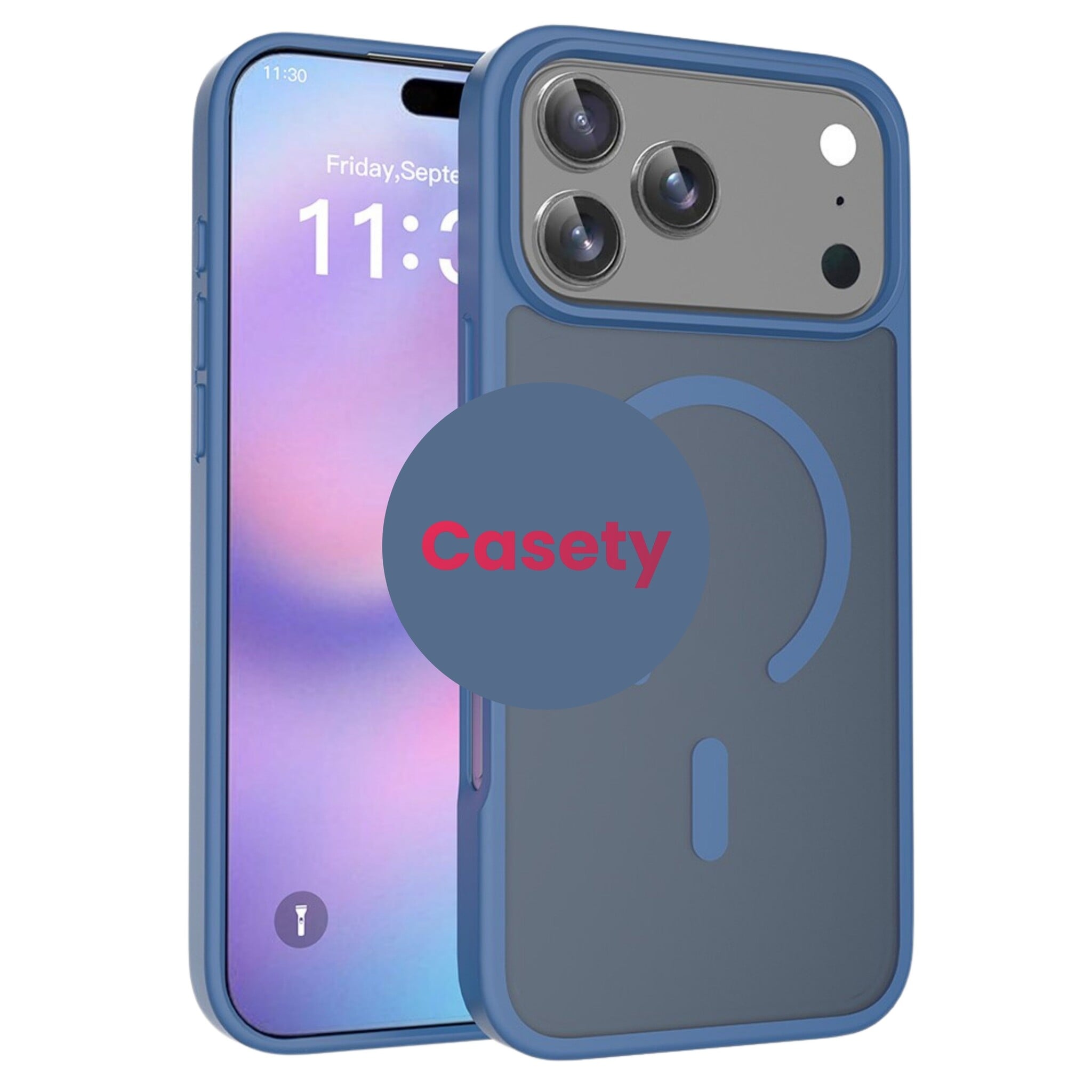 iPhone 18 Pro Max / iPhone 17 Pro Max backcover hoesje - Magnetic Case met MagSafe Ondersteuning - Schokbestendig PC + TPU - Camera Bescherming - Blauw