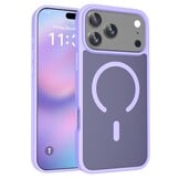 iPhone 18 Pro Max / iPhone 17 Pro Max backcover hoesje - Magnetic Case met MagSafe Ondersteuning - Schokbestendig PC + TPU - Camera Bescherming - Lila