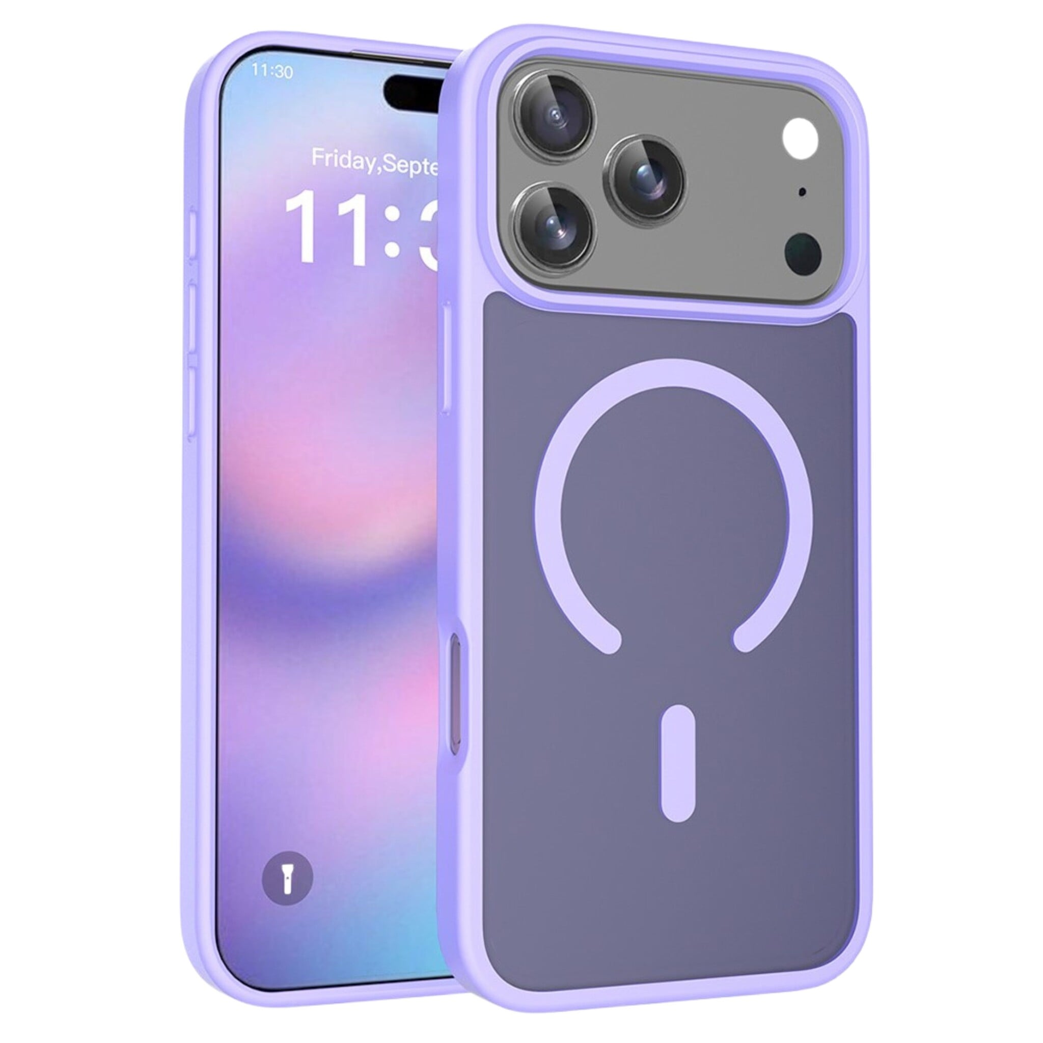 iPhone 18 Pro Max / iPhone 17 Pro Max backcover hoesje - Magnetic Case met MagSafe Ondersteuning - Schokbestendig PC + TPU - Camera Bescherming - Lila