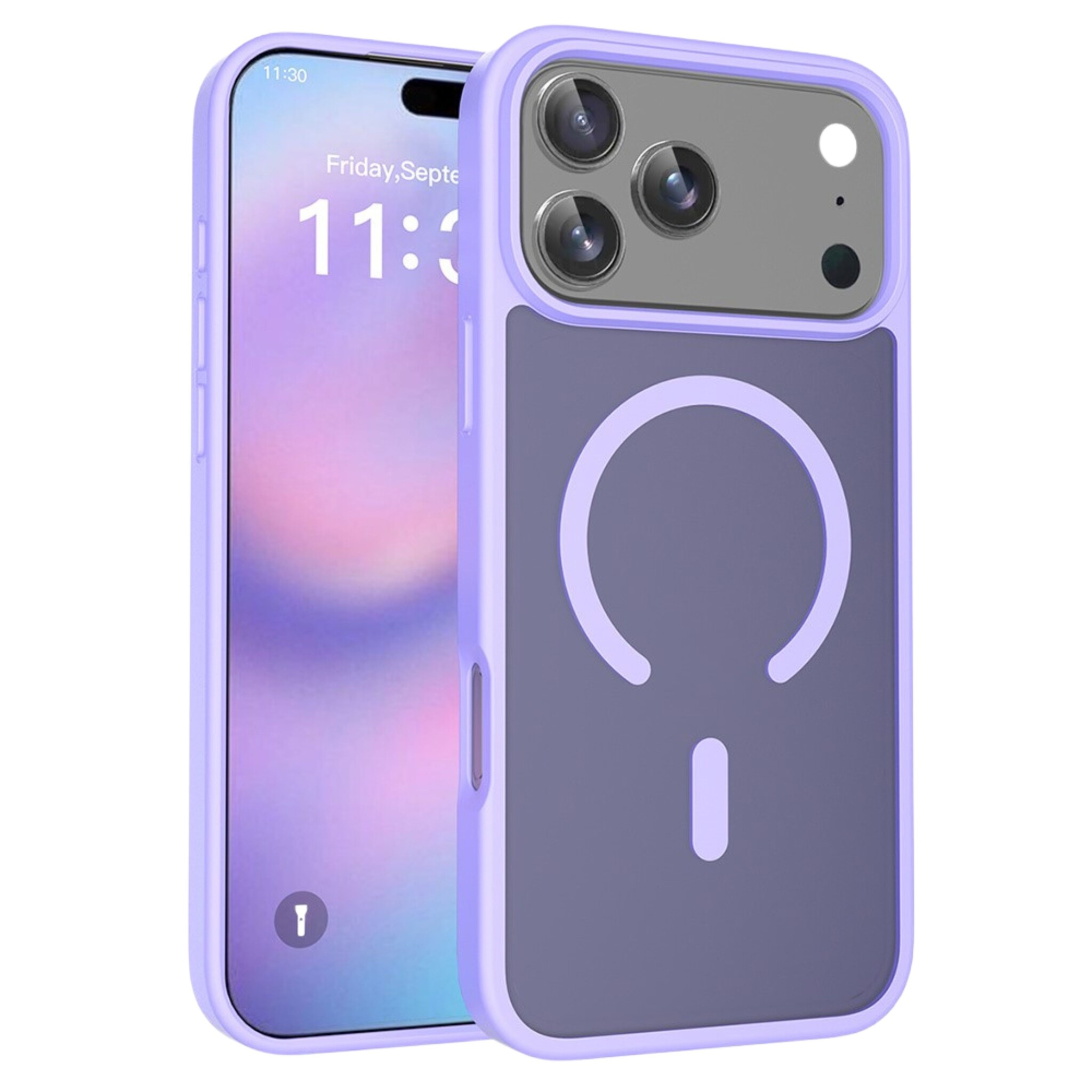 iPhone 18 Pro Max / iPhone 17 Pro Max backcover hoesje - Magnetic Case met MagSafe Ondersteuning - Schokbestendig PC + TPU - Camera Bescherming - Lila