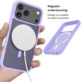 iPhone 18 Pro Max / iPhone 17 Pro Max backcover hoesje - Magnetic Case met MagSafe Ondersteuning - Schokbestendig PC + TPU - Camera Bescherming - Lila