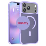 iPhone 18 Pro Max / iPhone 17 Pro Max backcover hoesje - Magnetic Case met MagSafe Ondersteuning - Schokbestendig PC + TPU - Camera Bescherming - Lila