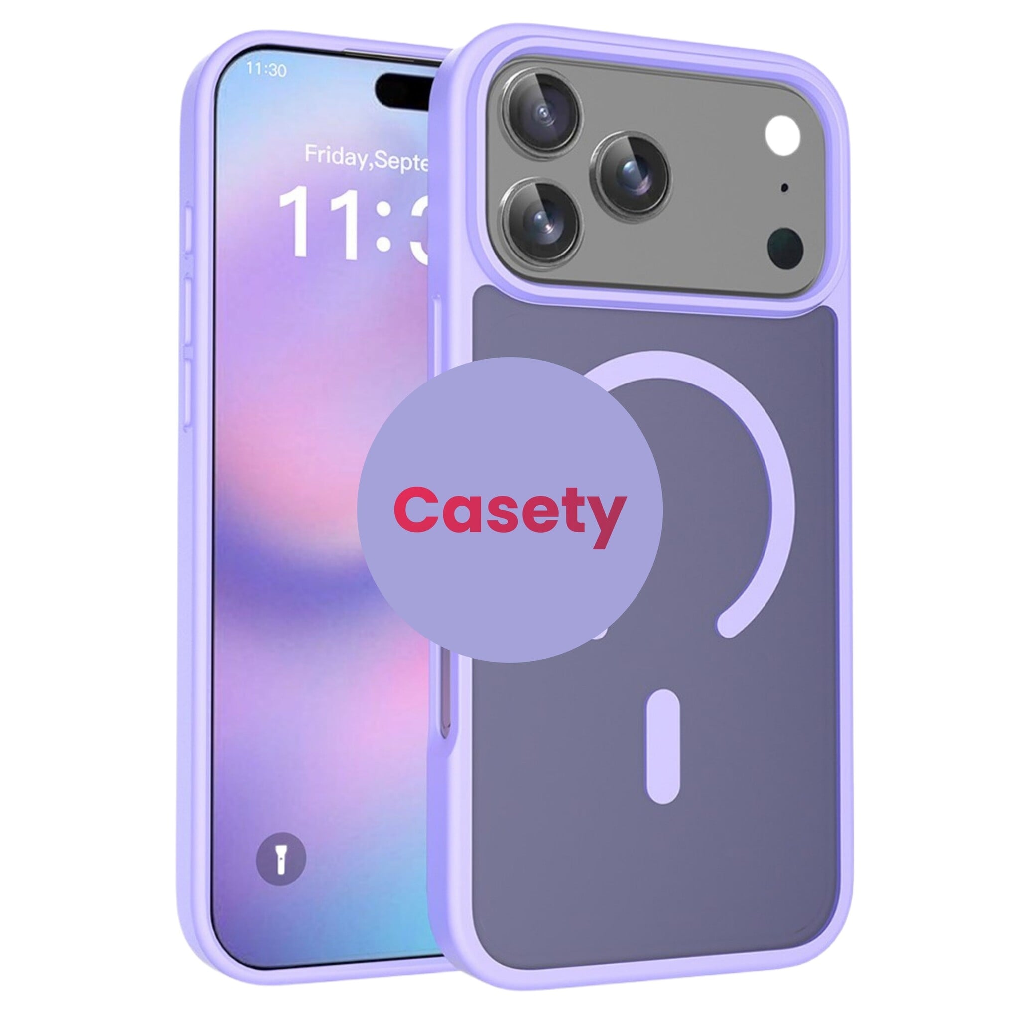 iPhone 18 Pro Max / iPhone 17 Pro Max backcover hoesje - Magnetic Case met MagSafe Ondersteuning - Schokbestendig PC + TPU - Camera Bescherming - Lila