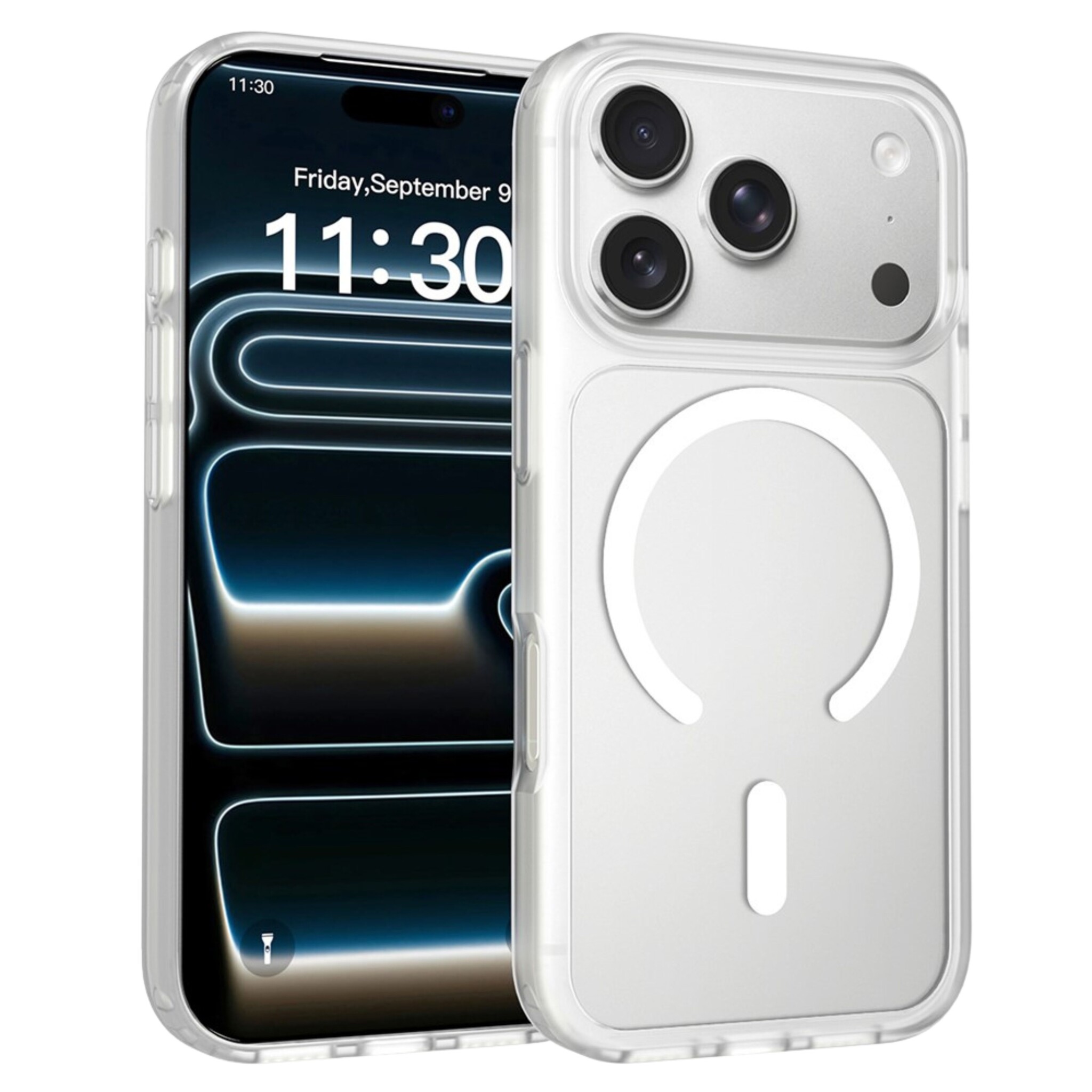 iPhone 18 Pro Max / iPhone 17 Pro Max backcover hoesje - Magnetic Case met MagSafe Ondersteuning - Schokbestendig PC + TPU - Camera Bescherming - Transparant