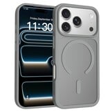iPhone 18 Pro Max / iPhone 17 Pro Max backcover hoesje - Magnetic Case met MagSafe Ondersteuning - Schokbestendig PC + TPU - Camera Bescherming - Grijs