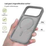 iPhone 18 Pro Max / iPhone 17 Pro Max backcover hoesje - Magnetic Case met MagSafe Ondersteuning - Schokbestendig PC + TPU - Camera Bescherming - Grijs