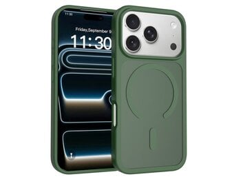 Casety iPhone 18 Pro Max / iPhone 17 Pro Max hoesje - slanke backcover met MagSafe ondersteuning - Army Groen
