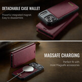 iPhone 18 Pro / 17 Pro hoesje met MagSafe en afneembare leren bookcase – Rood