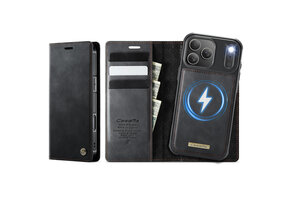 Caseme iPhone 18 Pro Max / iPhone 17 Pro Max Magsafe hoesje - afneembare bookcase - Zwart
