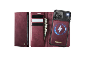 Caseme iPhone 18 Pro Max / iPhone 17 Pro Max Magsafe hoesje - afneembare bookcase - Rood