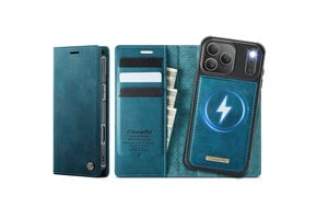 Caseme iPhone 18 Pro Max / iPhone 17 Pro Max Magsafe hoesje - afneembare bookcase - Petrol
