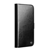iPhone 18 Pro / iPhone 17 Pro luxe echt leren bookcase hoesje - Magnetische sluiting - Zwart
