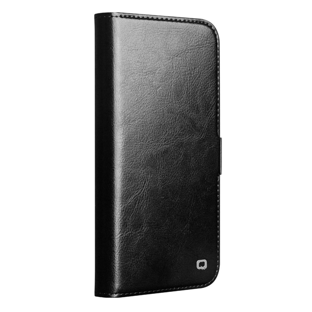 iPhone 18 Pro Max / iPhone 17 Pro Max luxe echt leren bookcase hoesje - Magnetische sluiting - Zwart