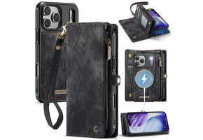 Caseme iPhone 18 Pro Max / iPhone 17 Pro Max afneembare hoes 2 in 1 portemonnee - Zwart