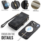 iPhone 18 Pro Max / iPhone 17 Pro Max afneembare 2 in 1 portemonnee hoes & backcover - Zwart