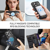 iPhone 18 Pro Max / iPhone 17 Pro Max afneembare 2 in 1 portemonnee hoes & backcover - Zwart